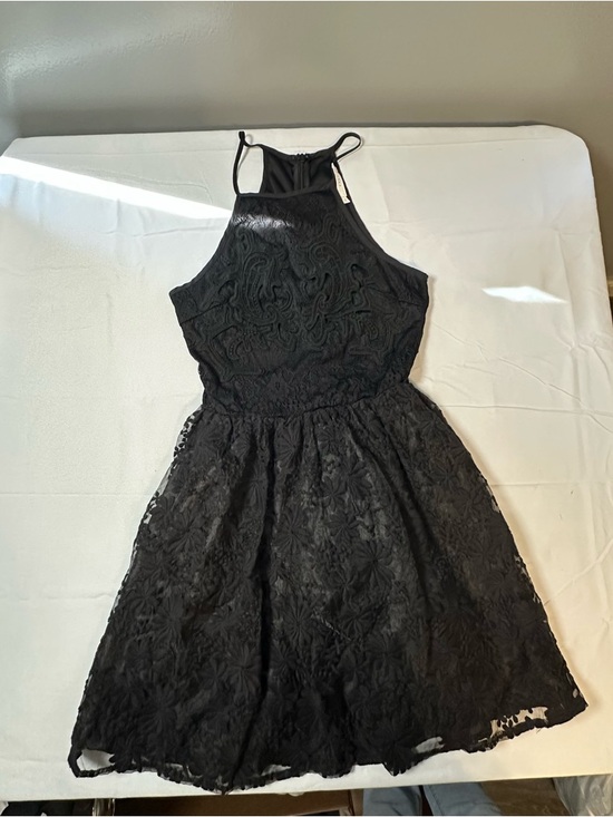 Lush Dresses & Skirts - Lush Black Lace Halter Dress